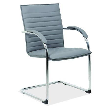 OFFICESOURCE Ridge Collection Sled Based Guest Chair with Chrome Frame 9509VGR